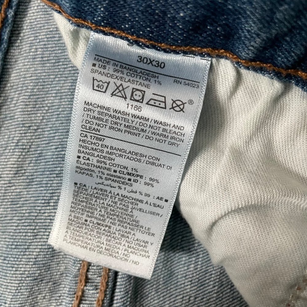 Old Navy Slim Built in Flex Light Wash Jeans Men's Size 30 x 30 Stretch Denim - Picture 5 of 8